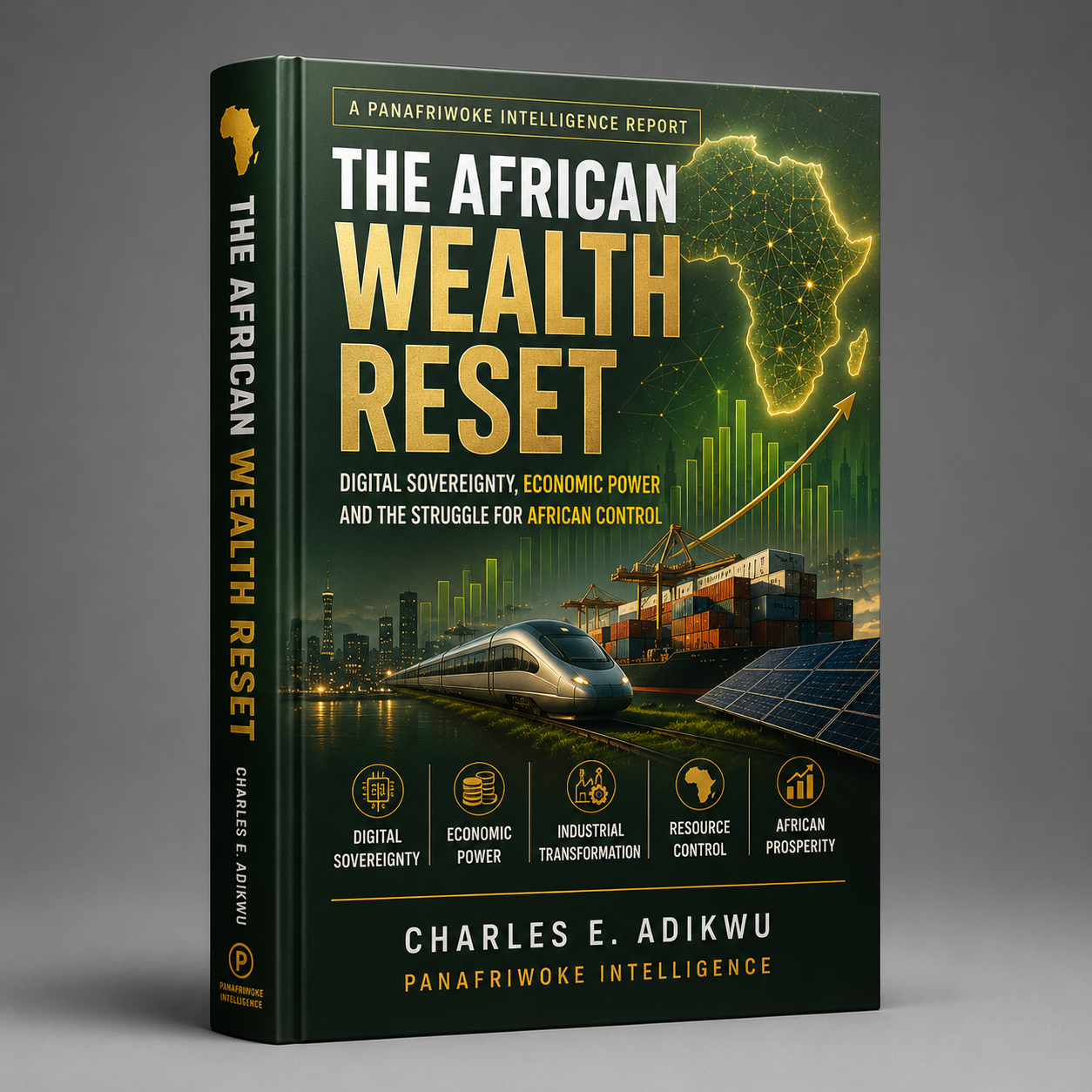 The African Wealth Reset — 3D cover of the printed intelligence report by Charles E. Adikwu